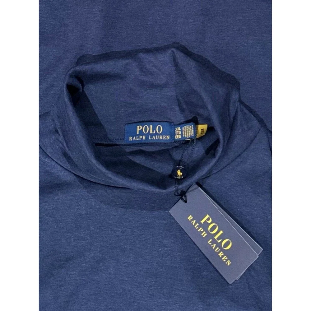 Polo Ralph Lauren Men’s Blue Knit Turtleneck Pullover Logo Sweater XXL